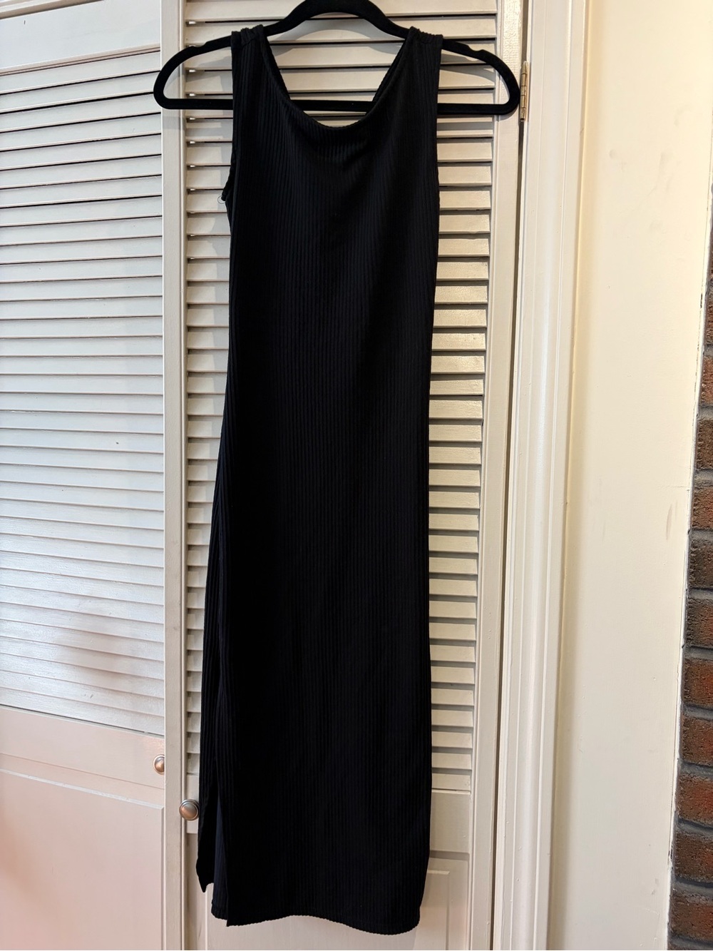 Women's Black Ribbed Tank Maxi Dress